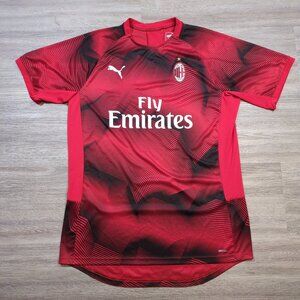 Puma Men's Size XL AC Milan Training Jersey 2018/2019 Red Black Soccer Football